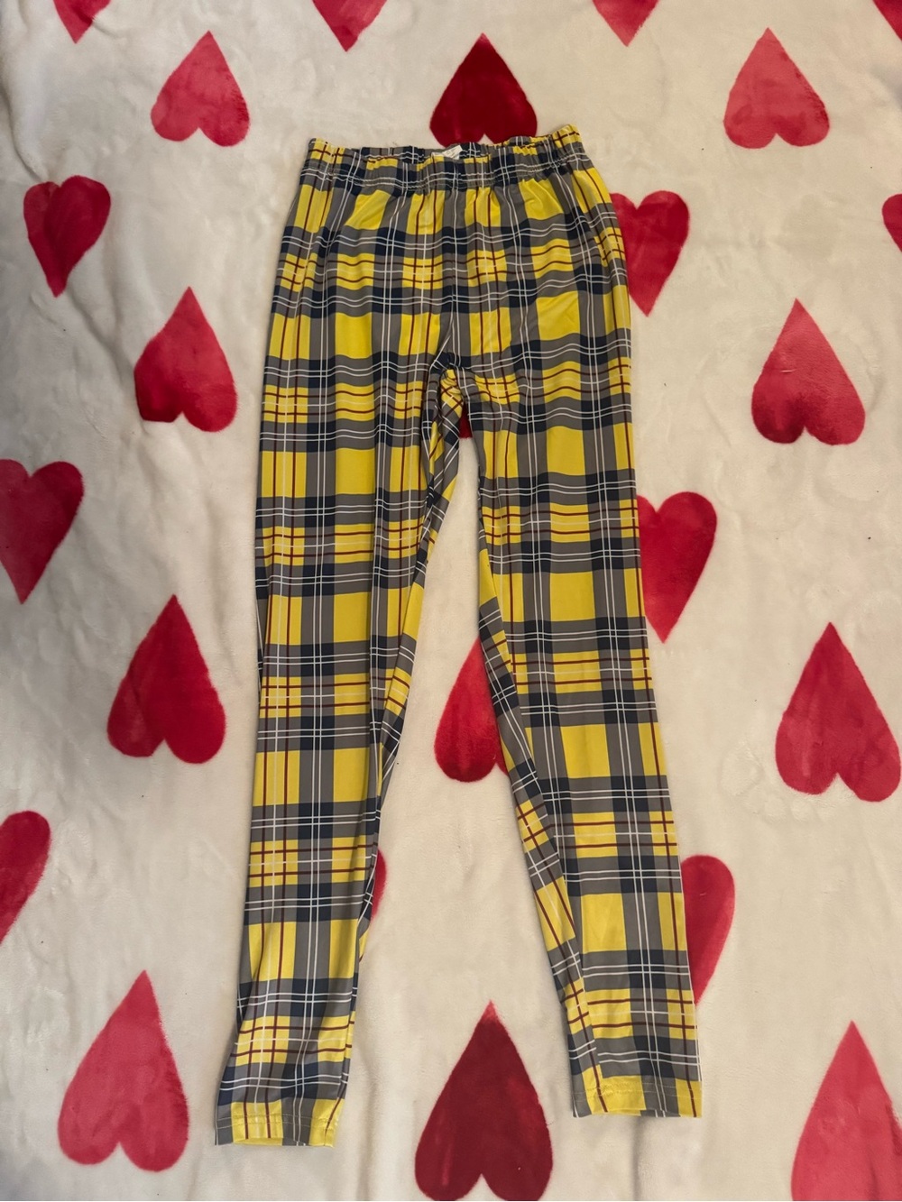 Yellow & Black Plaid Leggings sz s